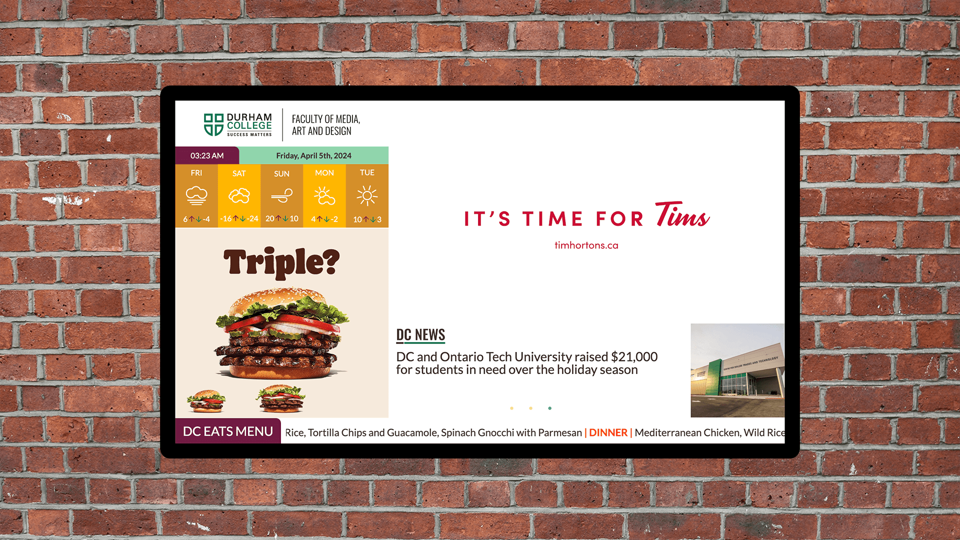 mockup of digital signage